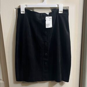 H&M Black Pencil Skirt with Button Detail